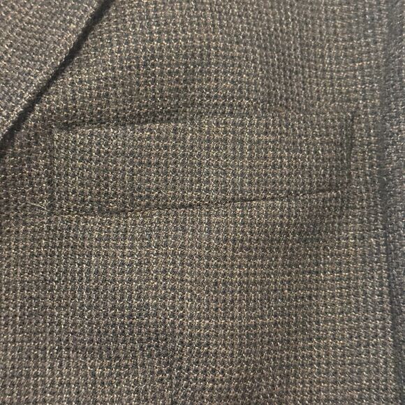 Vintage 80s/90s Pronto Uomo 42S Wool Blazer Brown Micro Check Ventless Poland - Picture 6 of 9